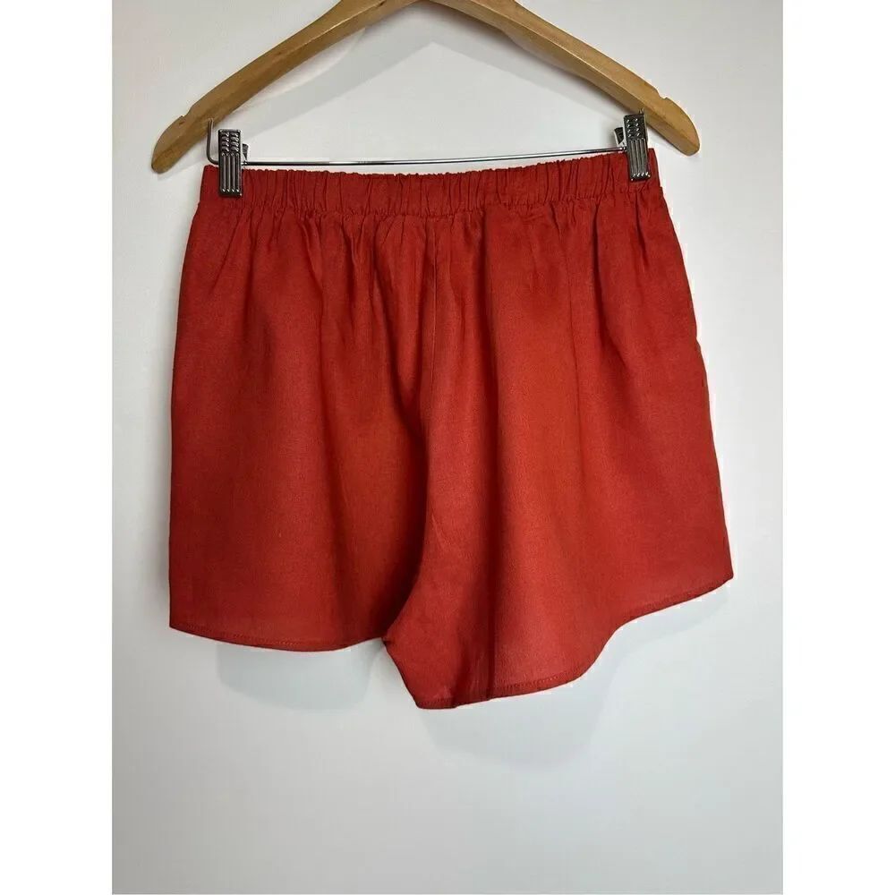 Rust Linen Blazer and Short Set - Picture 6 of 7